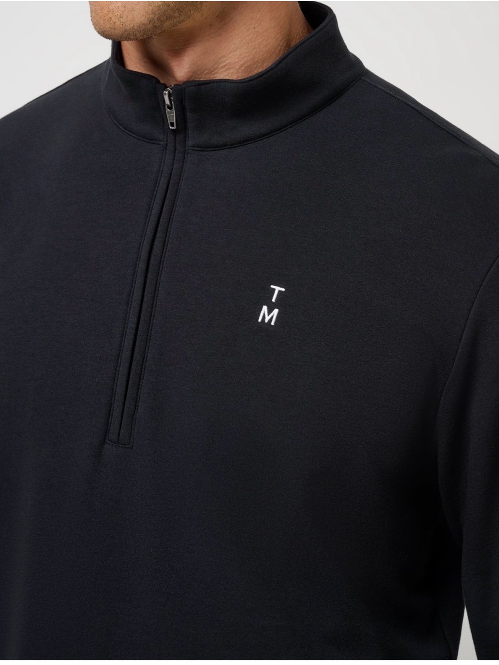 Travis Mathew Black Cloud Happier Hour Quarter-Zip Pullover with TM Embroidery